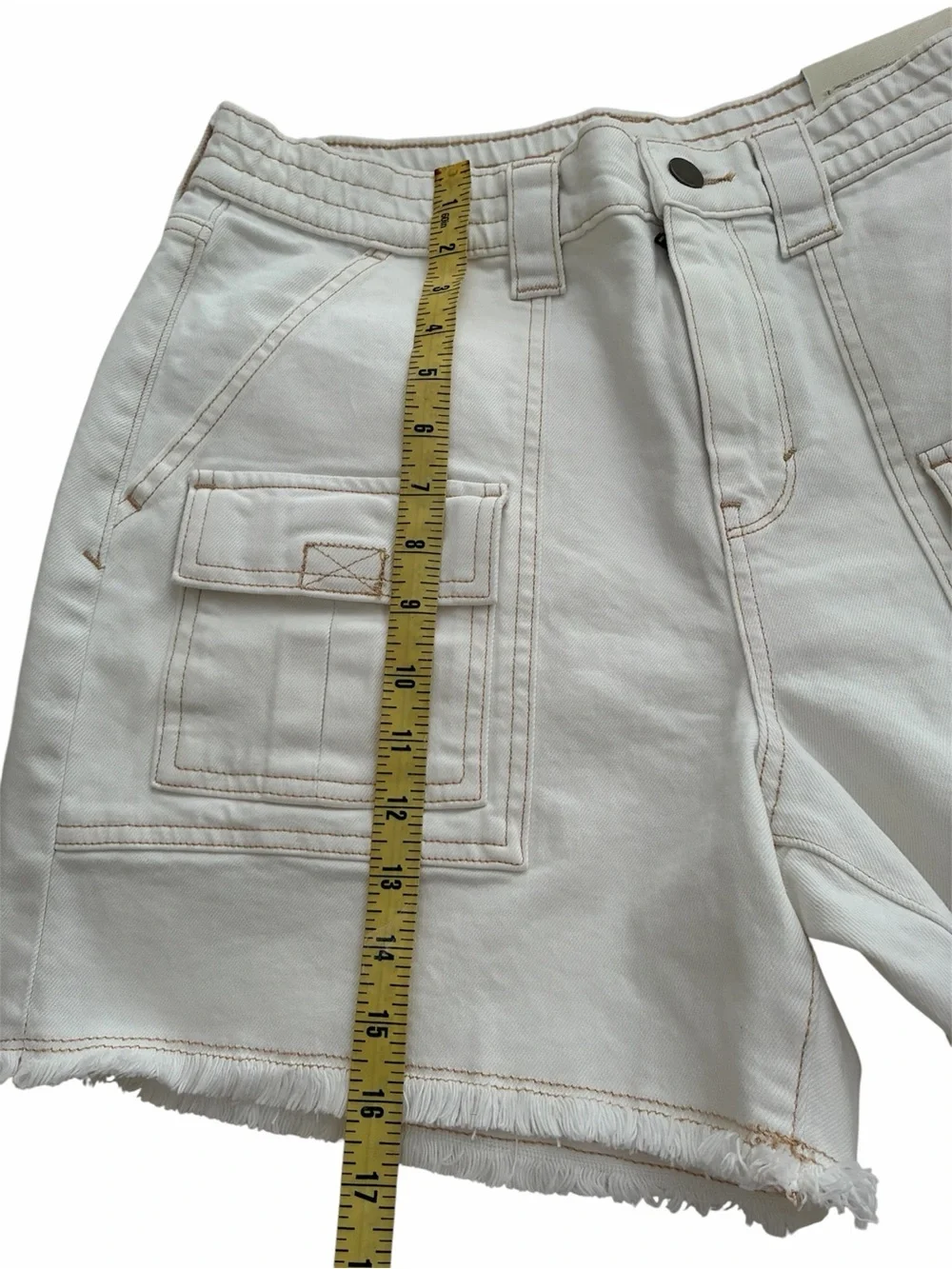 A.N.A High‑Rise Midi Shorts – White Denim– Size 12 – NWT - Picture 11 of 11